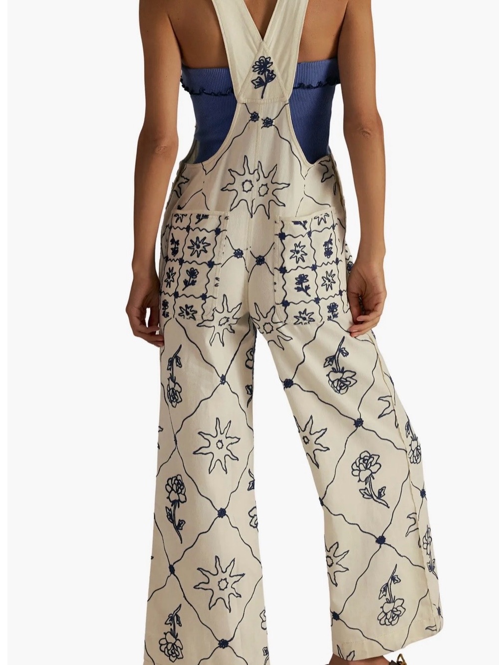 Free People Embroidered Overalls - Picture 2 of 8
